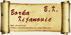 Borka Kijanović vizit kartica